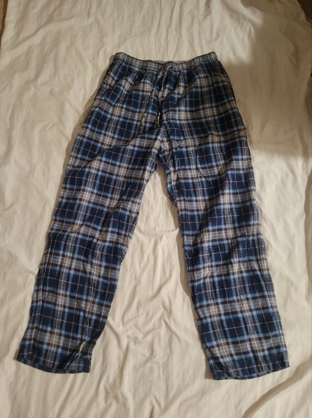 Denver Hayes Navy and Light Blue Plaid Jogger Pants